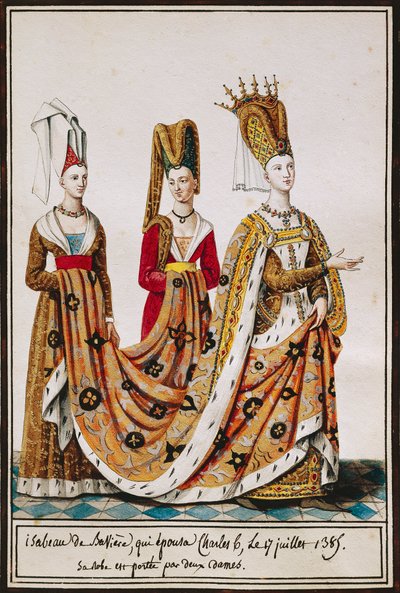 Isabel de Baviera casándose con Carlos VI, Rey de Francia, 17 de julio de Pierre de La Mesangere