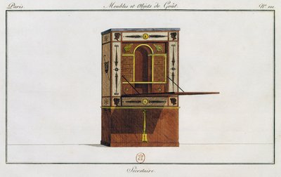 Escritorio, lámina 101, ilustración de la Colección de muebles y objetos de gusto de Pierre de La Mesangere