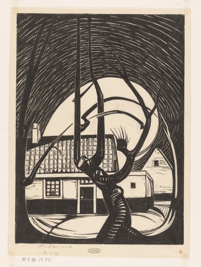 Sauce frente a una casa de Piet Egmond (signed by artist)