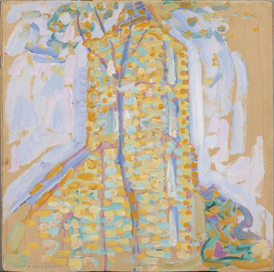 Iglesia en Domburg con árbol, 1909 de Piet Mondrian