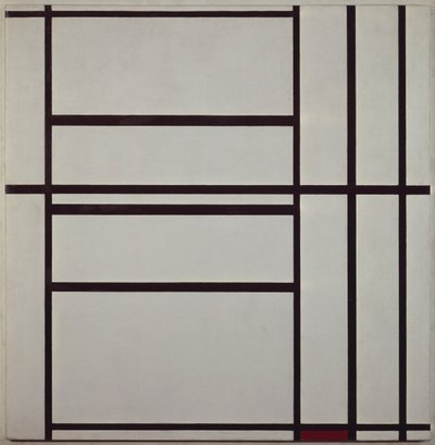 Composición No 1 con gris y rojo 1938-1939 de Piet Mondrian