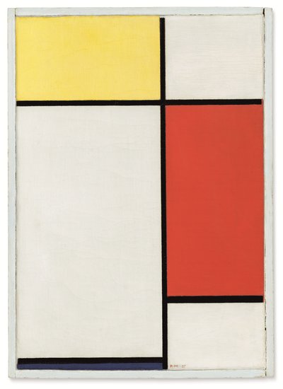 Composición: No. II, con amarillo, rojo y azul de Piet Mondrian