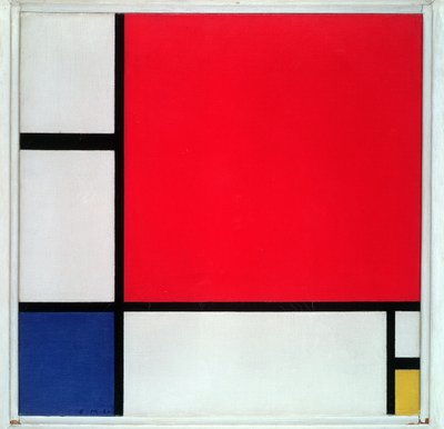 Composición No II, en rojo, azul y amarillo de Piet Mondrian