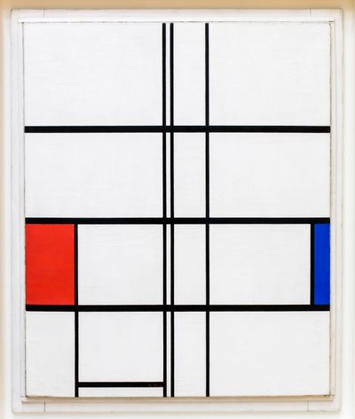 Composición en blanco, rojo y azul de Piet Mondrian