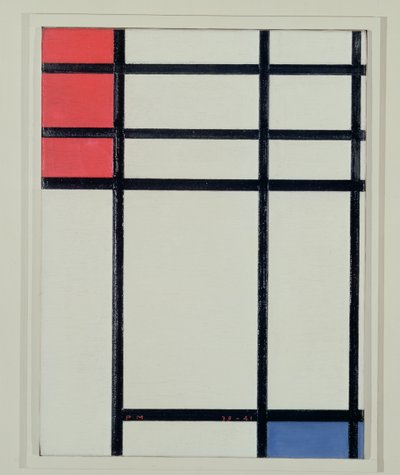 Composición de rojo, azul y blanco (No.II) de Piet Mondrian