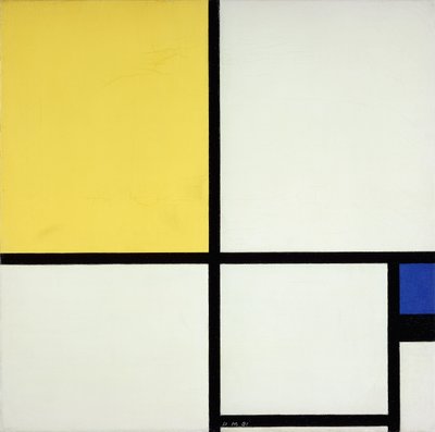 Composición con azul y amarillo de Piet Mondrian
