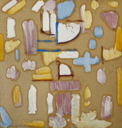 Composición con rosa, azul, amarillo y blanco (Fachada de Iglesia), c.1912 de Piet Mondrian