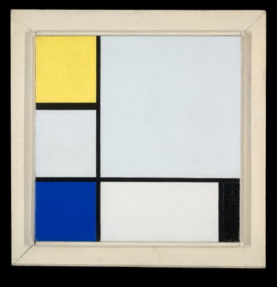 Composición con amarillo, azul, negro y azul claro de Piet Mondrian