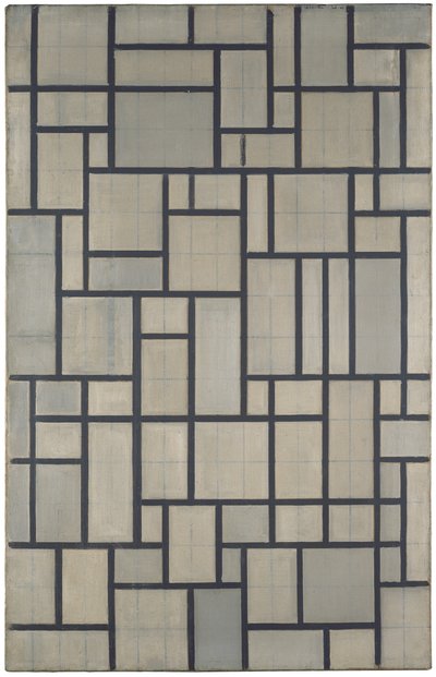 Composición con cuadrícula 2 de Piet Mondrian