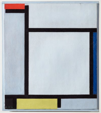 Composición con rojo, azul, negro, amarillo y gris de Piet Mondrian
