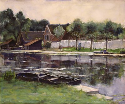 Esposas de Agricultores con Ropa en la Orilla de un Río de Piet Mondrian