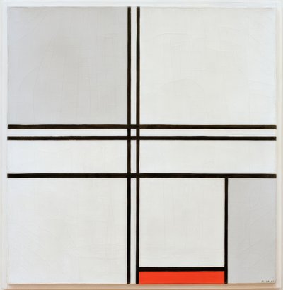 Composición gris-rojo de Piet Mondrian