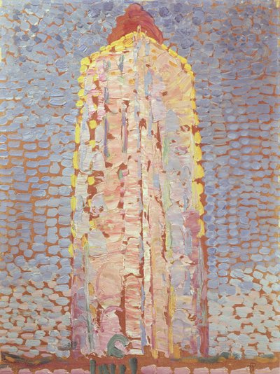 Faro en Westkapelle en naranja de Piet Mondrian