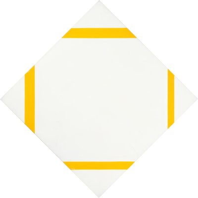 Composición en rombo con cuatro líneas amarillas de Piet Mondrian