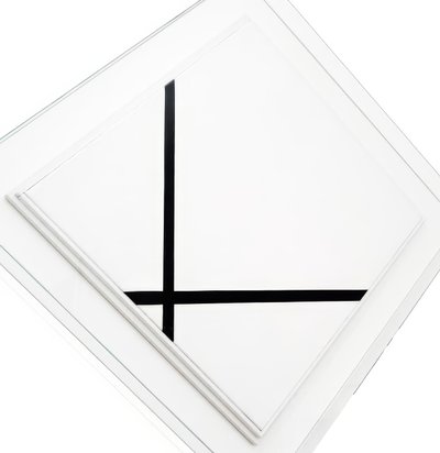 Composición de rombo con dos líneas de Piet Mondrian