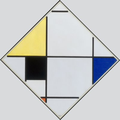 Composición de rombos con amarillo, negro, azul, rojo y gris, 1921 de Piet Mondrian