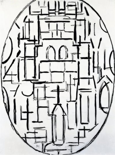 Piet Mondrian (1872–1944), Iglesia en Domburg, 1914 de Piet Mondrian