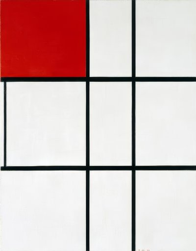 Composición B (No II) con rojo (1935) de Piet Mondrian