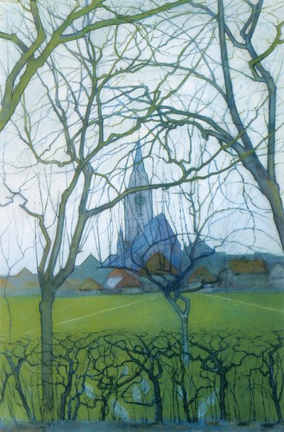Iglesia de San Jacobo - pintura de Piet Mondrian (1872-1944) de alrededor de 1898

 de Piet Mondrian