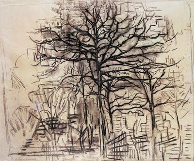 Estudio de árboles de Piet Mondrian