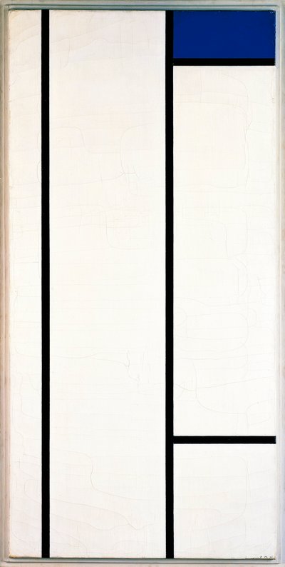 Composición vertical en azul y blanco de Piet Mondrian