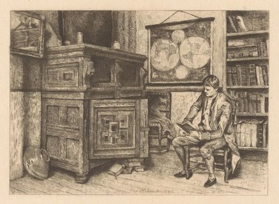 Lectura del hombre en un interior de Piet Verhaert