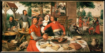 Fiesta de agricultores ... (óleo sobre madera de roble) de Pieter (1507/08-75) Aertsen