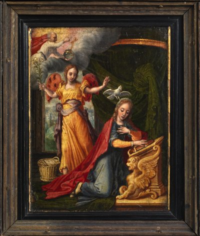 Anunciación (recto): detalle, c.1530 de Pieter Aertsen