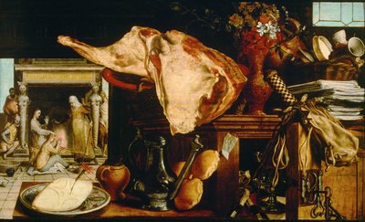 Vanitas y Cristo en casa de Marta y María de Pieter Aertsen