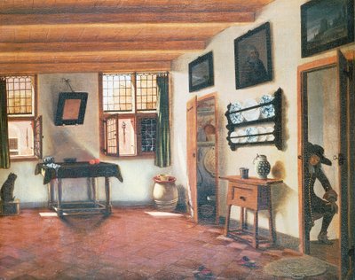 Interior de una casa holandesa, ca 1670 de Pieter Janssens