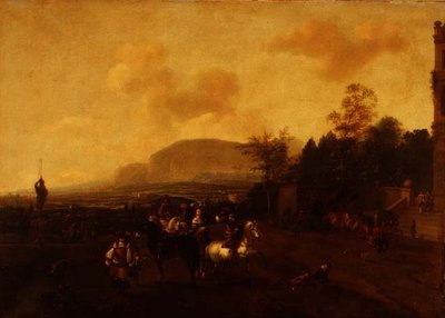 Una partida de caza con halcones de Pieter (circle of) Wouwermans