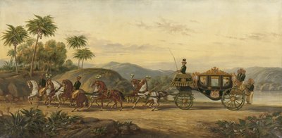 La carroza de Mangkoe Nagoro IV, c.1870 (óleo sobre lienzo) de Pieter Alardus Haaxman