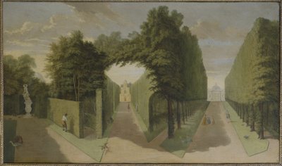 Vista del Bagnio y los callejones del Edificio Comed, Chiswick Villa de Pieter Andreas Rysbrack