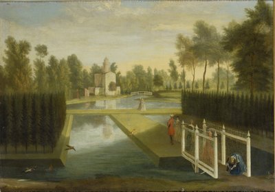 Vista hacia la parte trasera del Bagnio desde el sur del río superior, Casa Chiswick de Pieter Andreas Rysbrack