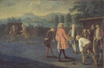 Figuras en un Campo de Bolos de Pieter Angillis