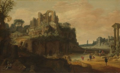 Paisaje romano con ruinas de Pieter Anthonisz van Groenewegen