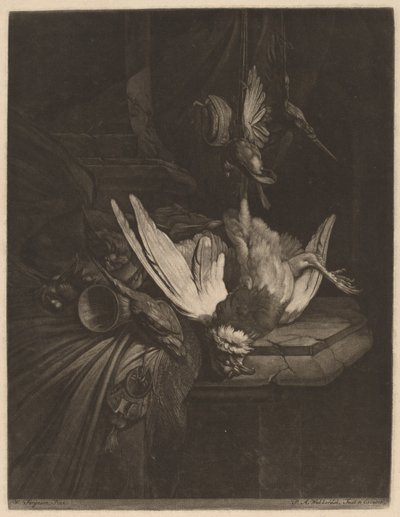 Naturaleza muerta con aves de caza de Pieter Anthony Wakkerdak after William Gowe Ferguson