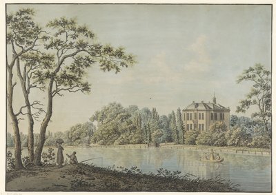 Vista de la casa de Over Holland con casa de té en el Vecht en Nieuwersluis de Pieter Bartholomeusz. Barbiers