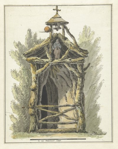 Ermita con estatua de santo de Pieter Bartholomeusz. Barbiers