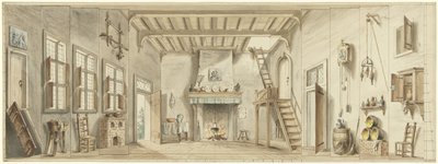 Diseño de una escenografía para la ópera flamenca Het Kapertje de Pieter Bartholomeusz. Barbiers