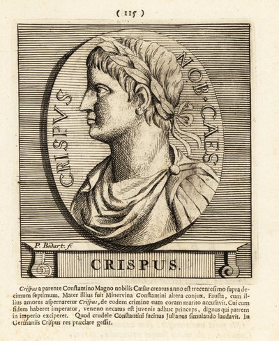 Flavio Julio Crisipo, hijo del emperador romano Constantino el Grande,1724 (grabado) de Pieter Bodart