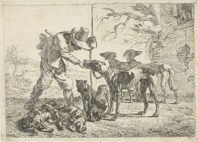 Cazador con siete perros Diferentes animales (título de la serie) de Pieter Bodding van Laer