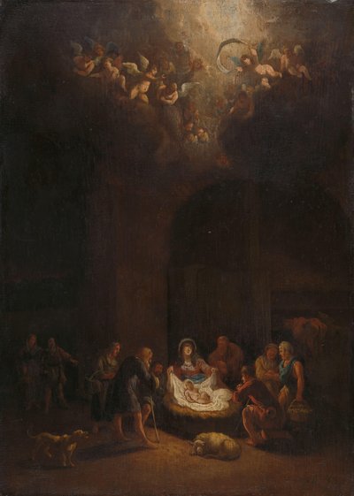 La adoración de los pastores de Pieter Bout (attributed to)