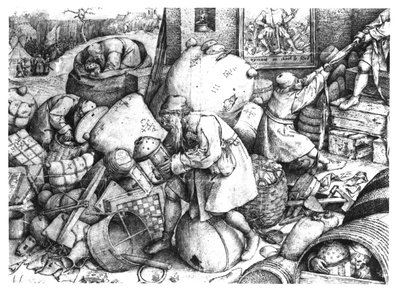 Everyman, grabado por Hieronymus Cock c.1558 de Pieter Bruegel the Elder
