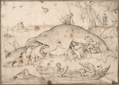 Peces grandes se comen a los pequeños, 1556 de Pieter Bruegel the Elder