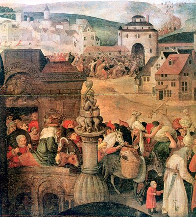 Cristo expulsando a los mercaderes del templo (detalle), c. 1584-1638 de Pieter Brueghel the Younger