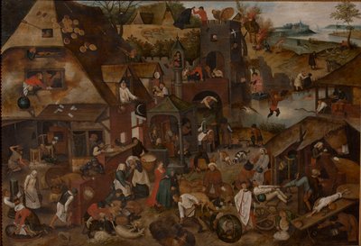 Proverbios flamencos, 1607 de Pieter Brueghel the Younger
