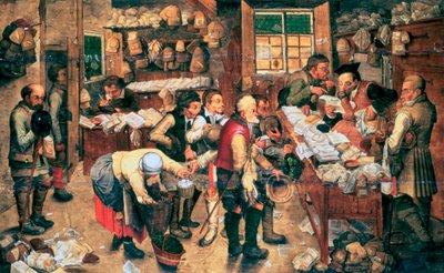 El Recaudador de Diezmos, 1618 de Pieter Brueghel the Younger