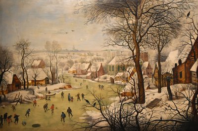 Paisaje invernal con trampa para pájaros de Pieter Brueghel the Younger