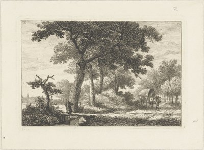 Paisaje con carreta cubierta Paisajes acuáticos (título de la serie) de Pieter Casper Christ